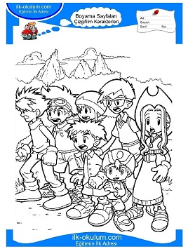 Çocuklar İçin Digimon Boyama Sayfaları 